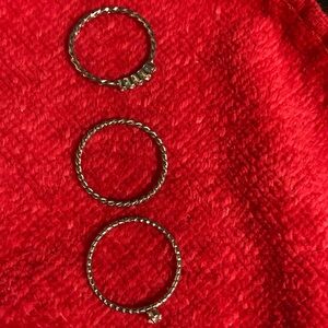 Set of 3 sterling silver rings